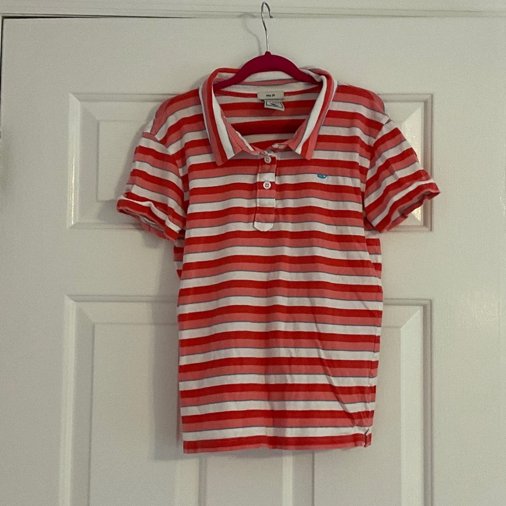 Women’s Old Navy red/pink/ white Stripe Polo Size Small Shirt